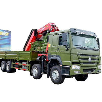 calidad  CRANE China SinoTruck HOWO 8x4 12 Wheels Truck Crane 16 20 TRUCK 25 Ton Knuckle Boom Lorry Mounted Crane For Sale fábrica